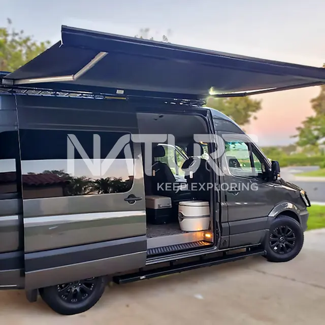 Van awnings, carro retrátil elétrico da natureza alta qualidade motorizado van awnings, toldo camper rv