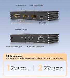 SYONG 8K para HDMI 2,1 Splitter Audio Video 1 2 Pantalla de monitor dual HDCP2.3 Compatible para Xbox PS4 Transmisión de video para Xbox