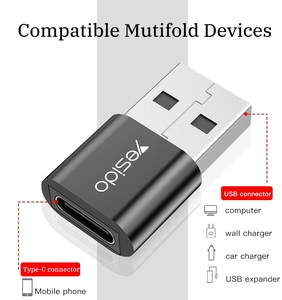 YESIDO GS09迷你铝合金usb c型u盘读卡器鼠标转换OTG适配器 - Product Image 4