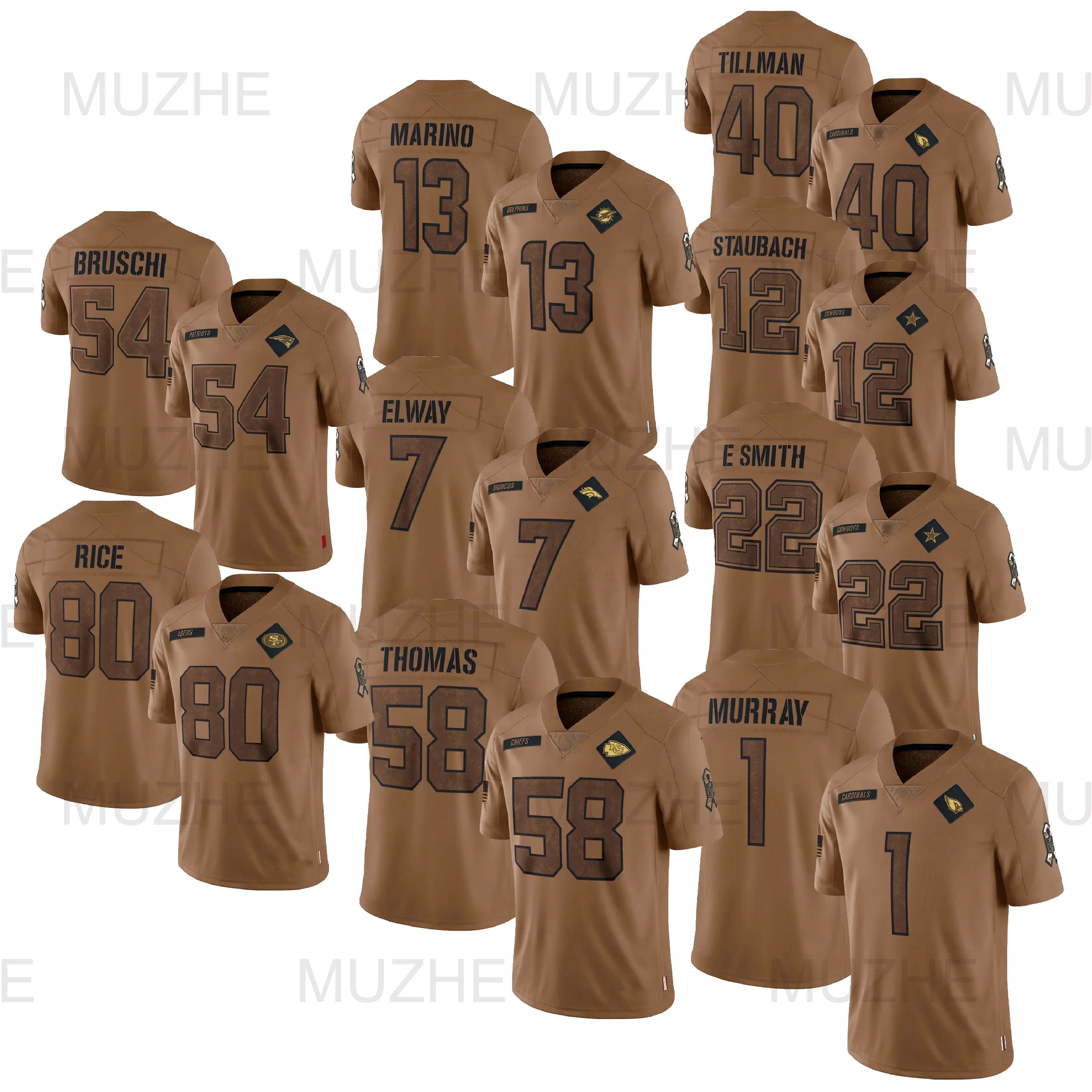 Venta al por mayor 23-24 Última Placa de tributo Fútbol americano 32 Equipo bordado cosido Jersey Hombres NFLing Jersey