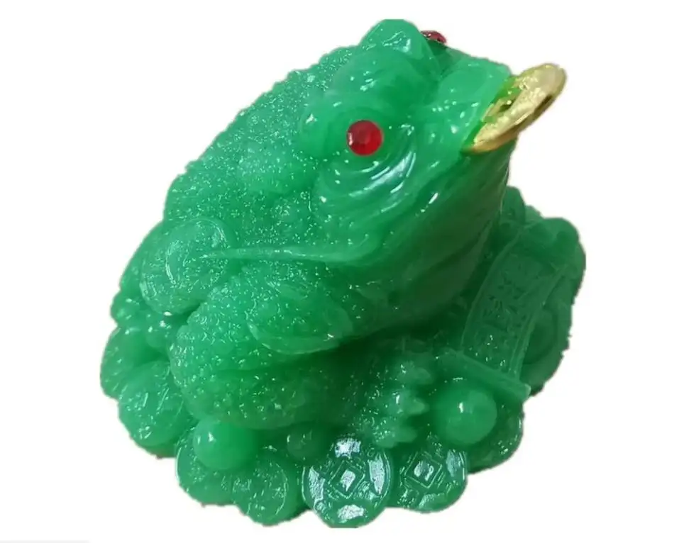 Feng Shui Money Frog, Lucky Money Toad Decorations,Ideal for Attracting Wealth, Green