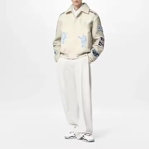 Áo khoác bóng chày nam may đo chất lượng cao, chất liệu da lộn, lót lông cừu ấm áp, dài, in thêu - Product Image 2