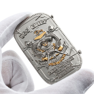 High Quality Alloy Rectangular Shape Two <strong>Tone</strong> Color 3D Silver Plated <strong>Coins</strong> Collection Custom Challenge <strong>Coin</strong> for Collection - Product Image 2
