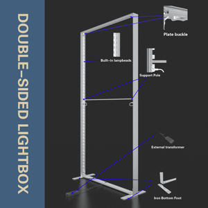 Espositore per esposizione con struttura in scatola leggera per esposizione con struttura in alluminio con profilo, Display per sfondo in tessuto, display modulare portatile - Product Image 5