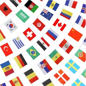 Promoción de entrega rápida Poliéster personalizado País nacional Rectángulo Triángulo Cuerdas colgantes Banderines Bandera - Product Image 1