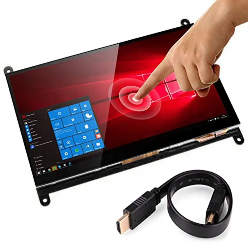 7 Zoll 1024x600 IPS Kapazitiver Raspberry Pi 4 LCD-Touchscreen-Treiber bildschirm für Mini-PC Raspberry Pi 4