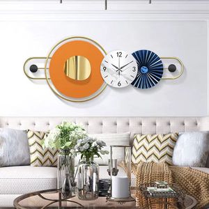 100X42cm Personality Creative <strong>Network</strong> Red Atmosphere Nordic Living Room Restaurant Hotel Metal Light Luxury Decoration Clock