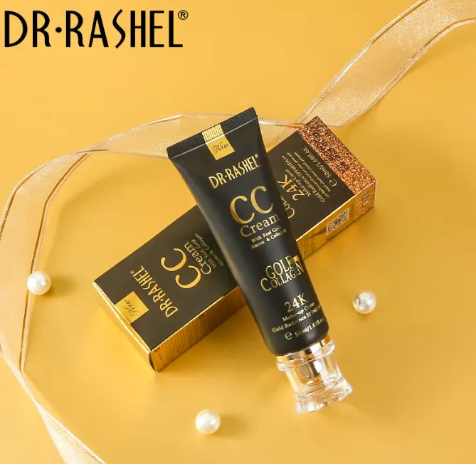 DR.RASHEL 50ml 24K oro colágeno CC crema hidratante maquillaje nude marrón marfil base corrector facial crema