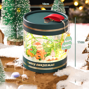 กล่องของขวัญบรรจุภัณฑ์พีวีซีใสลายการ์ตูนซานต้าทรงกลมแบบ2024 - Product Image 3