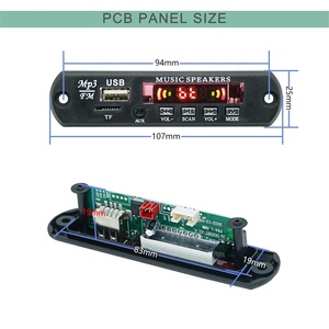 オーディオデコーダーモジュールBluetoothボイスレコーダーUSBキット12VMP3ミュージックPCBボード (LED付き) - Product Image 2