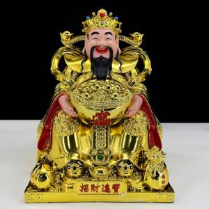 高品质固体财神定制金色家居办公展示工艺装饰品中国财神雕像 - Product Image 4