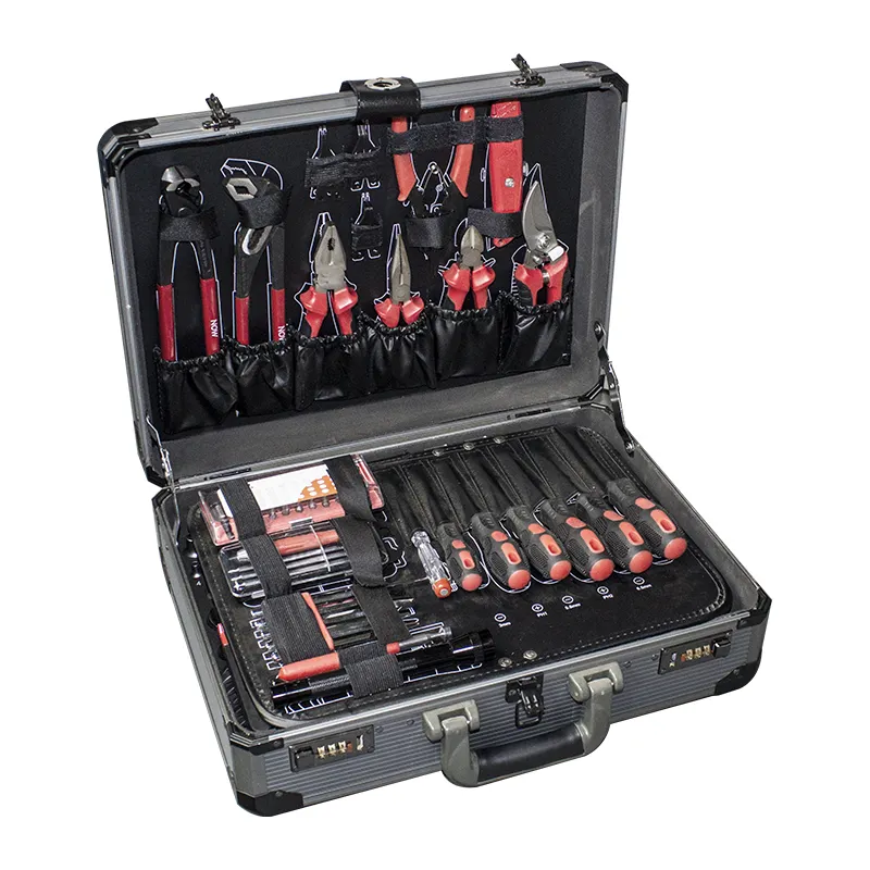 Set di chiavi a cricchetto con presa per valigia portatile da 132 pezzi con custodia in alluminio cassetta degli attrezzi per la riparazione automatica