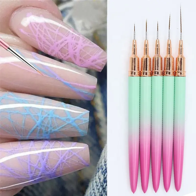 7-19mm Nail Art strass matita Gel UV fai da te punte acriliche strisce griglia unghie arte disegno penna strumenti di pittura pennello per fodera per unghie