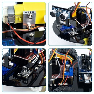 Educational Robot Kit Tutorial Kompatibel 4Wd Diy Transparent Arduino Robot Car Chassis Kit 4-Rad Arduino Robot Car Kit