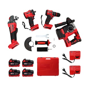 <strong>Kit</strong> <strong>Pro</strong> 18V - Perceuse a Percussion, Visseuse Impact, Meuleuse &amp; Marteau (4 Outils) Pour Chantiers <strong>Power</strong> Tools <strong>Kit</strong> Hand Tool Set - Product Image 1
