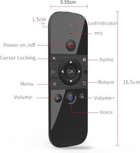 ミニM8ワイヤレス2.4G充電式RFリモコンAndroid TVボックスプラスチックキーボード固定コードと音声機能付き - Product Image 4
