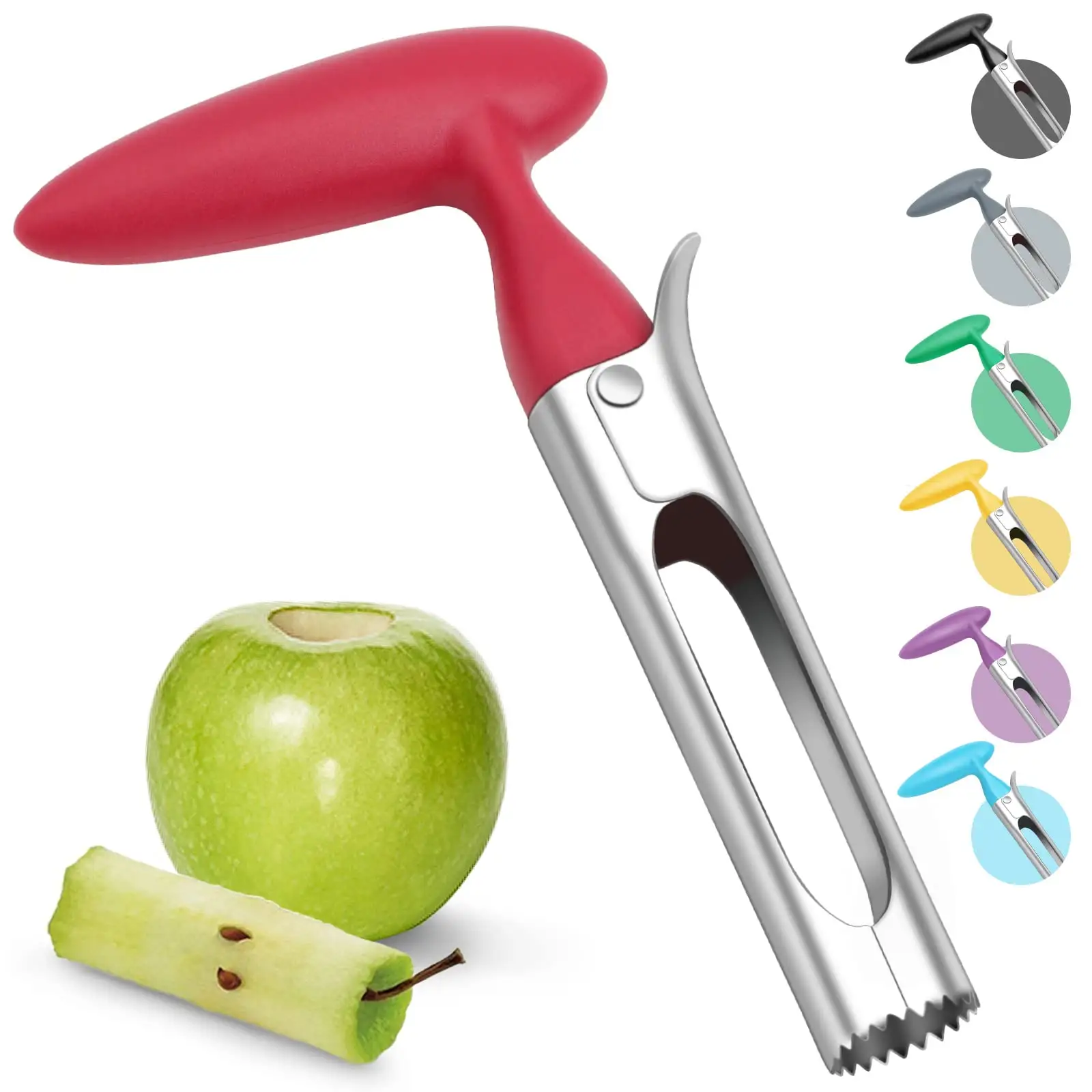 Lâmina de aço inoxidável Apple Corer de qualidade alimentar, alça ergonômica resistente, fácil de usar, afiada e durável para remover núcleos