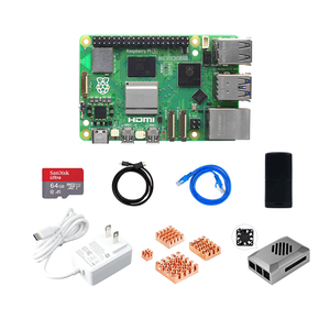 Raspberry Pi 5 4GB 8GB Kit base di avviamento opzionale + alimentatore opzionale + alloggiamento della ventola di regolazione della velocità + dissipatore di calore