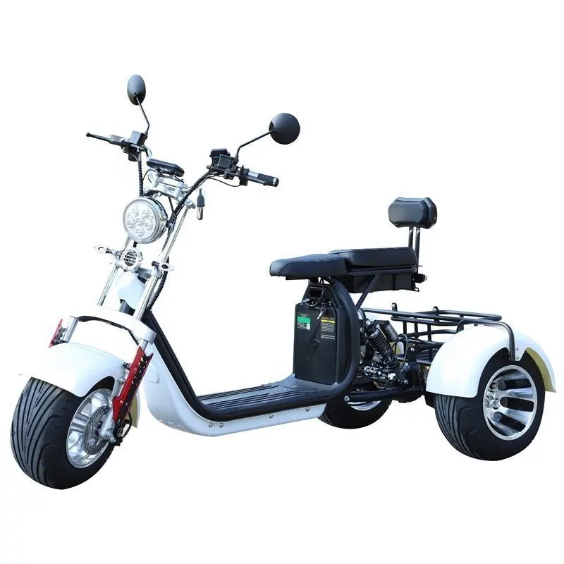 Acheter une moto tricycle électrique à 3 roues 2000W 12 pouces 40 km/h vitesse fermée tricycle électrique bon marché pour adultes tricycle