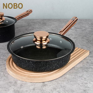 調理器具セットポットとパンセットノンスティッククッキングポットセット鋳鉄製医療石ガラス蓋付き8ピースブラックメタル - Product Image 4