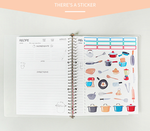 Custom PP Cover Recipes <strong>Notebook</strong> with Loose Leaf Ring Bound <strong>Cookbook</strong> Journal with Dividers and Sticker Recipes Planner - Product Image 4