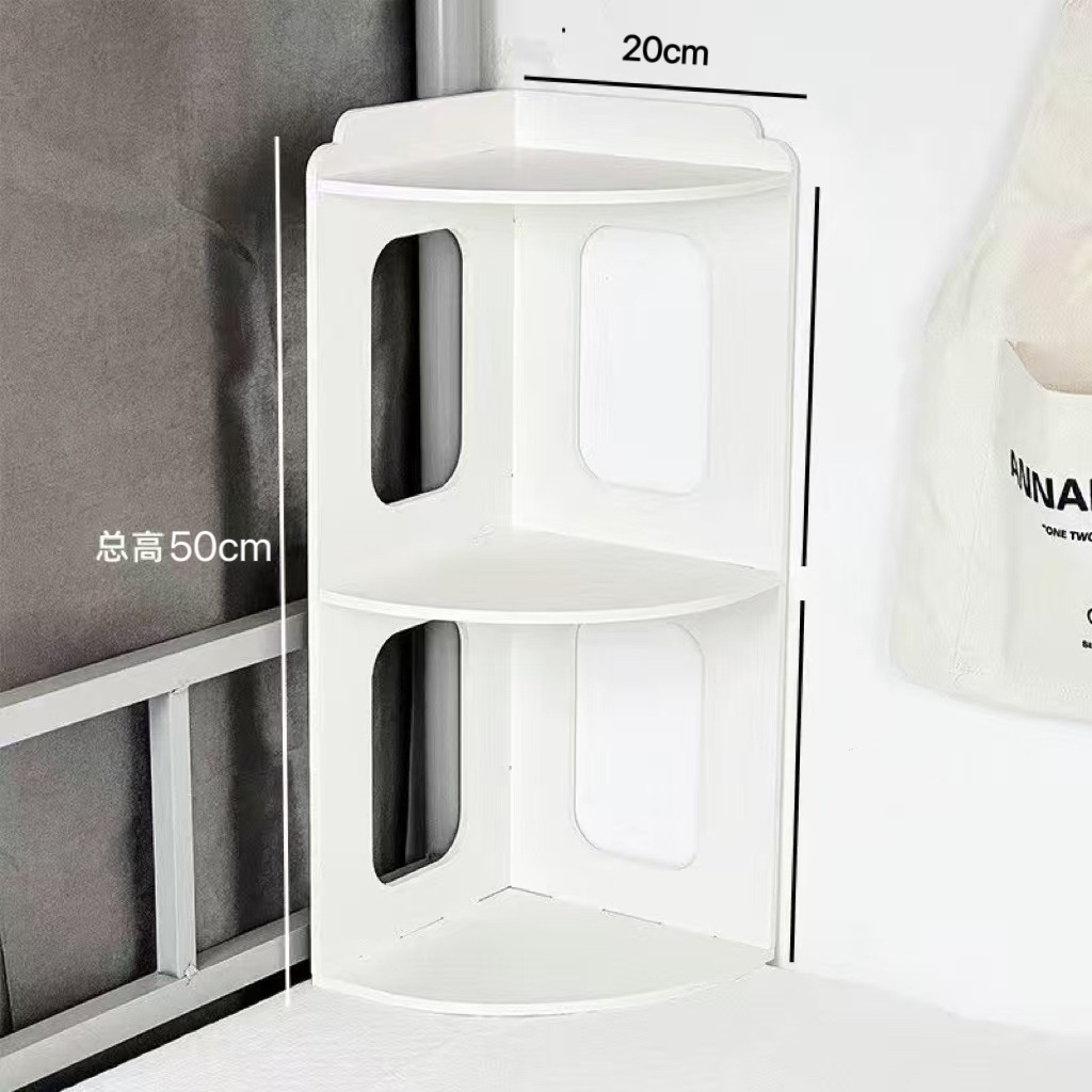 Three-tier corner shelf