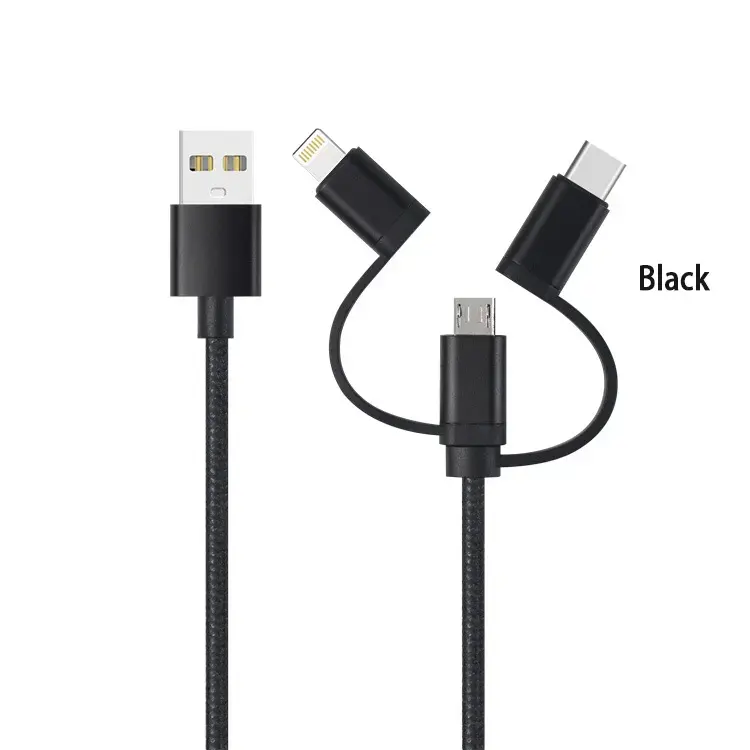 2024 Top Pick Powerful Factory One To Three Data Cable Suitable For Android Type-C Three In One Universal Data Cable