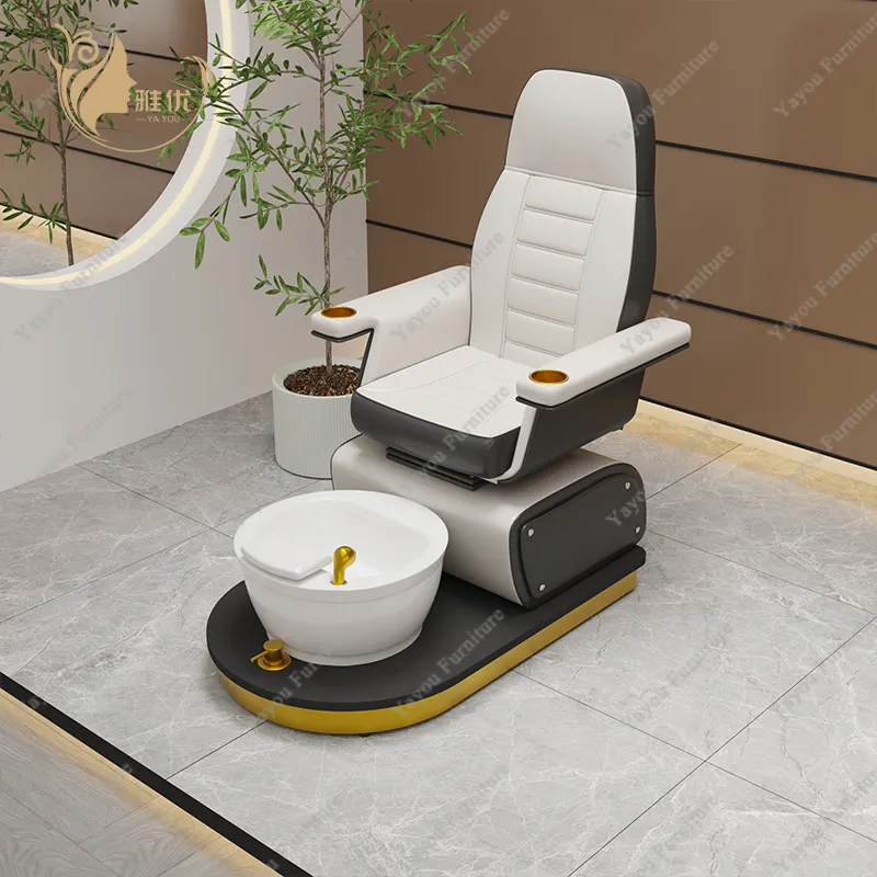 Silla eléctrica de lujo para manicura y cuidado de los pies, sillón de Spa para pedicura y masaje, sin fontanería, color blanco y negro