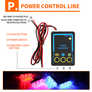 4合1 3led * 4琥珀色红色蓝色频闪大功率格栅警示灯日间行车灯DRL转向信号灯闪光灯 - Product Image 4