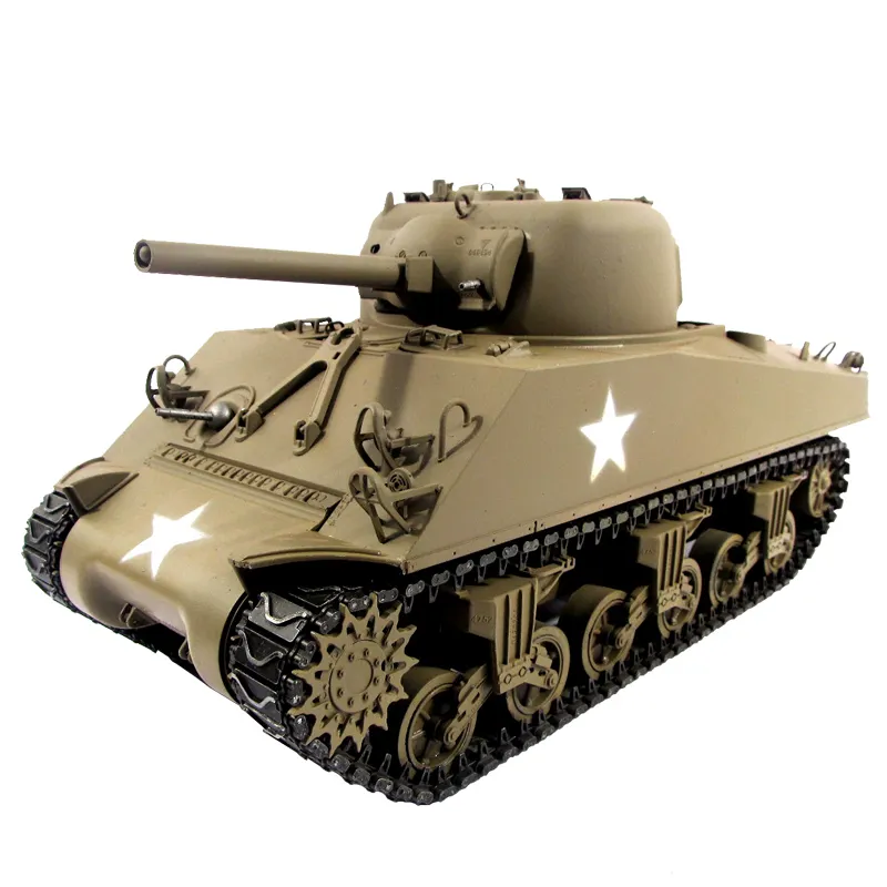 Mato 100% Metal 1/16 escala verde militar M4A3 Sherman infrarrojo Ver KIT RC tanque 1230 barril retroceso modelo Rc Juguetes