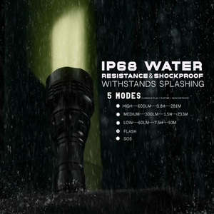 Siêu 5 chế độ sạc <span class=keywords><strong>LED</strong></span> đèn pin cho ngoài trời & Cắm Trại Di động không thấm nước Torch với IP68 đánh giá cho lặn - Product Image 5