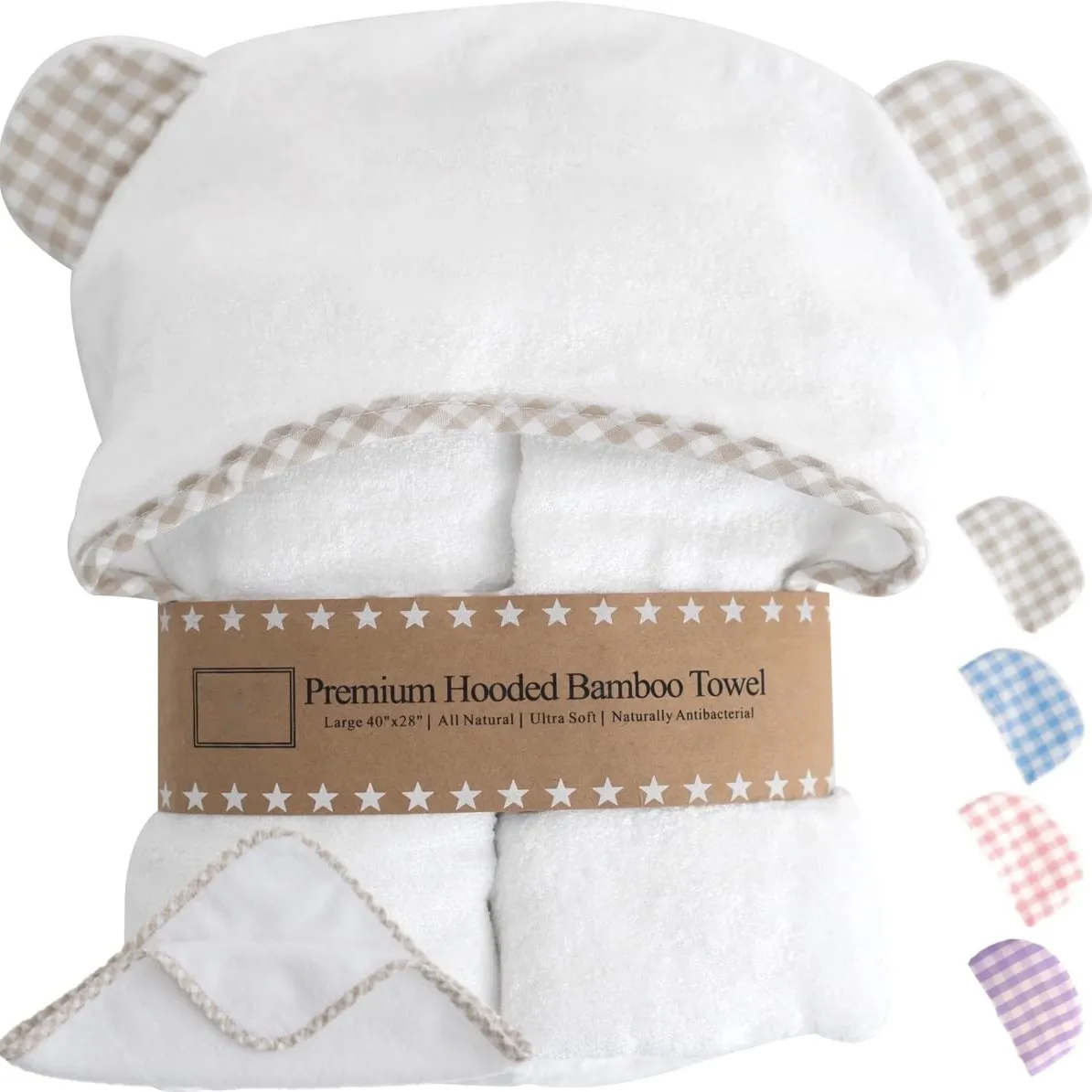 Conjunto de banho de bebê orgânico premium, toalha e pano de lavagem, roupas de banho para bebês macias e panos de lavagem, essenciais de luxo para banho de bebê