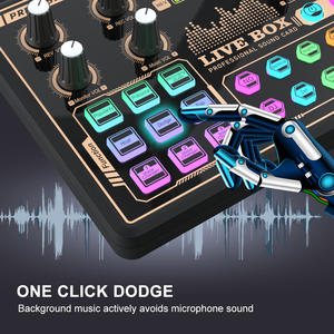 Factory Directly Selling Voice Changer Sound Card with Sound Effects with Audio Mixer Voice Changer Audio Interface Bluetooth - Product Image 4