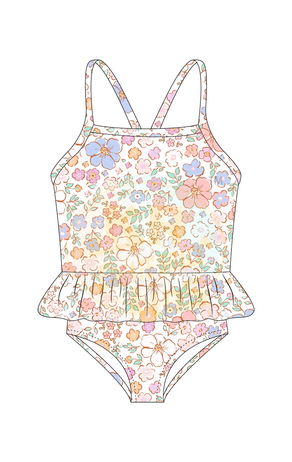 Dessin animé personnaliser été deux pièces maillots de bain mignon Bikini ensemble bébé vêtements de natation enfants filles maillots de bain