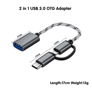 2合1 USB 3.0 OTG适配器C型微型USB至USB 3.0适配器电缆OTG转换器，用于游戏手柄闪存盘C型OTG电缆 - Product Image 2