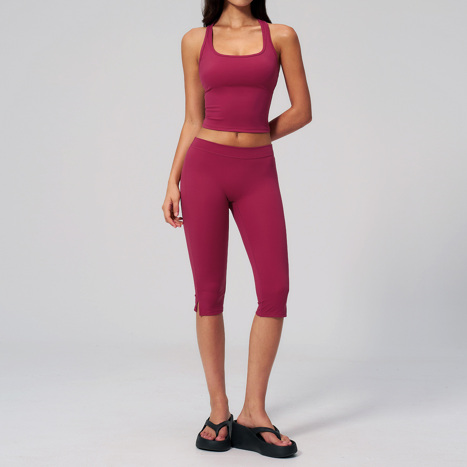 Blush Red Capri Set