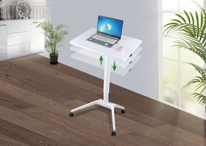 Home-Office-Arbeit Alu Ein spalt ige pneumatische Höhe Verstellbarer Sitz ständer Mobiler Laptop-Computer tisch - Product Image 3