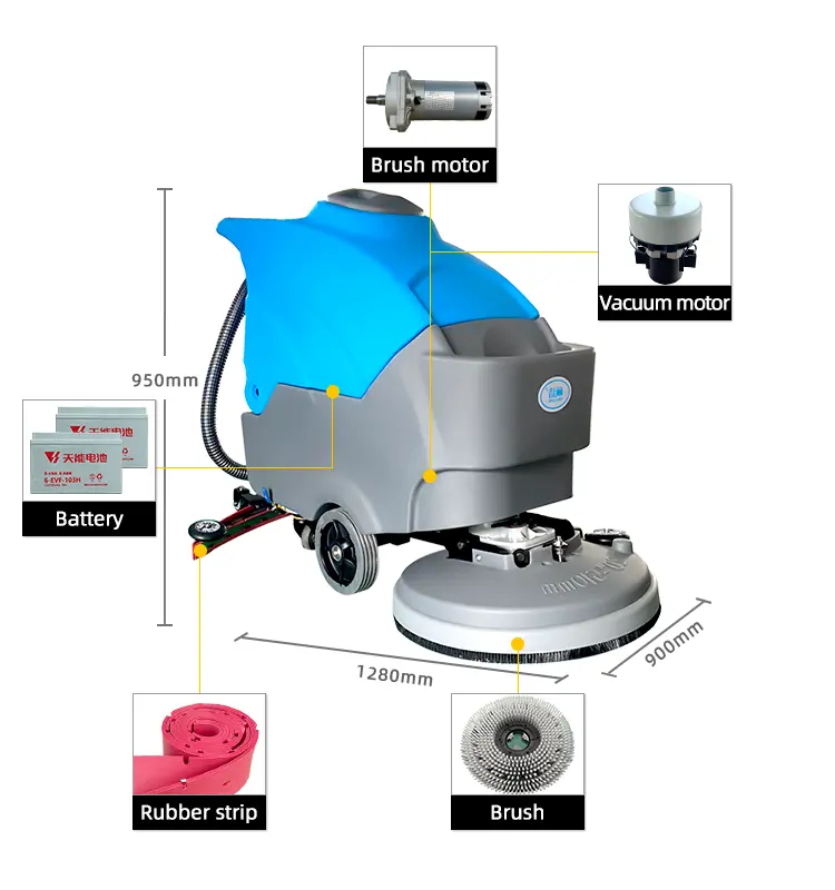 Manufacturers Provide 45L Water Tank Floor Cleaning Machine Industrial Floor Scrubber