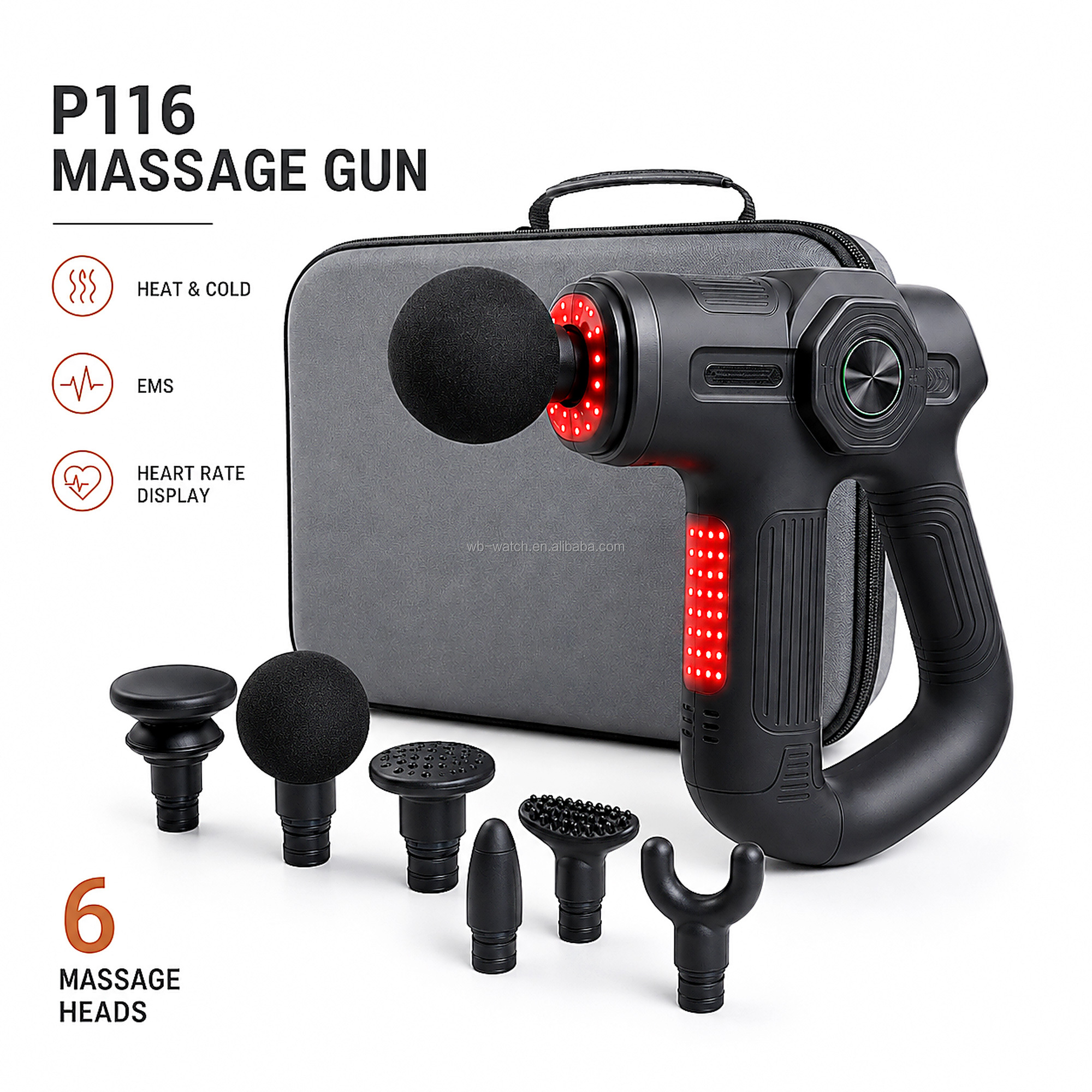 P116 Pistola Massaggiante a Onde Infrarosse Rosse