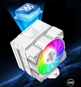 Enfriador de CPU de computadora con pantalla para CPU Intel y AMD Función PWM Disipador de calor de aluminio Pequeño ventilador PWM de 92x92x25mm