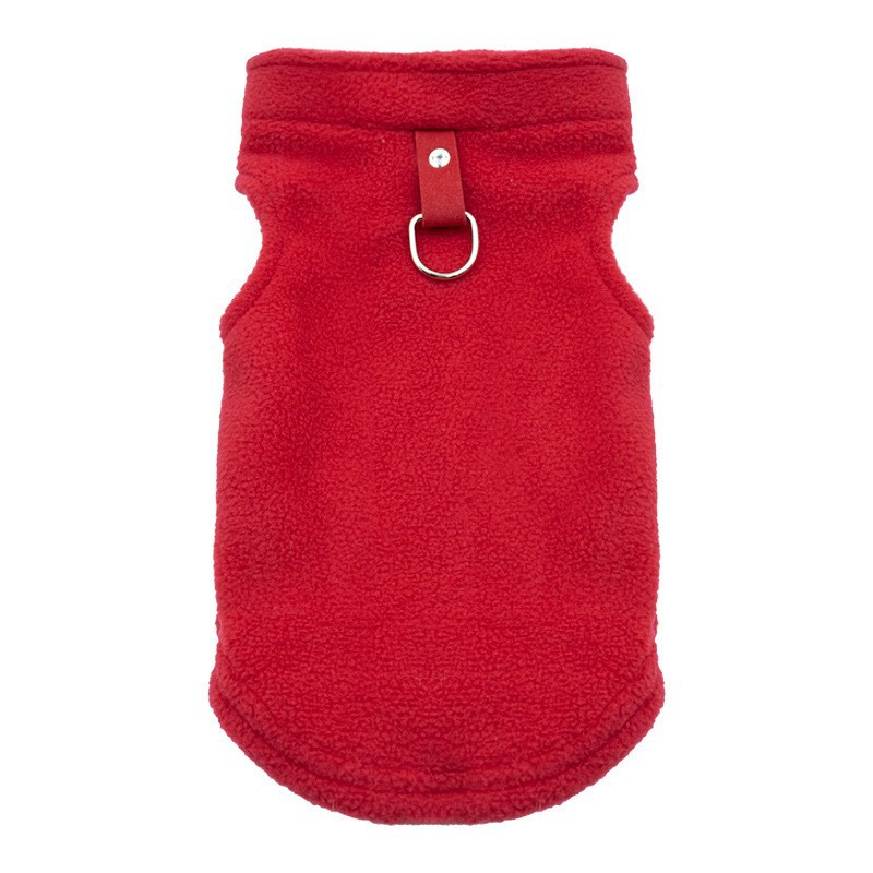 Polar fleece vest bright red