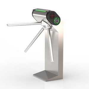 SUS304 Vertikales Stativ Drehkreuz tor Fußgänger zugangs kontrolle mit halbautomati schem Elektro magnet mechanismus - Product Image 1