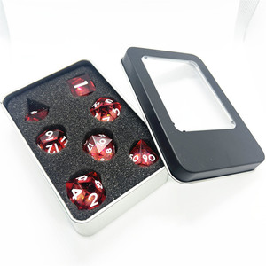 シャープEdger Resin DNDダイスブルーとブラックグラデーションカラーロールプレイングゲームDice DND D4-D20リキッドコアダイスセット透明 - Product Image 5