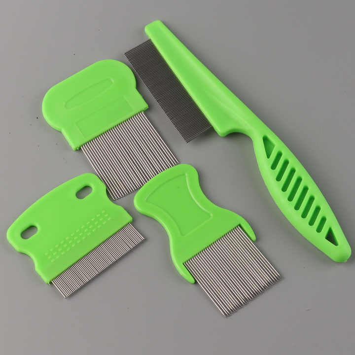 Customized Logo Multi Colors Pet Lice Comb Head Clean Tool Dog Cat Flea Grooming Comb