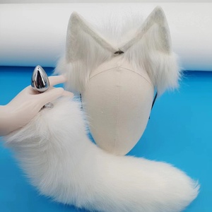 低価格キツネの耳と尾のスーツキツネの尾の肛門プラグドレス女性猫の耳大人のロールプレイ