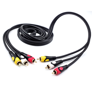 3m镀金RCA视频电缆3RCA-3RCA公对公连接聚氯乙烯护套，用于摄像机电脑显示器DVD播放机家庭影院 - Product Image 3