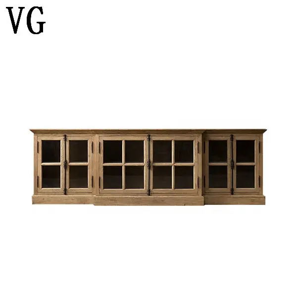 शास्त्रीय बारोक शैली डिजाइन एक दो दरवाजे कमरे में रहने वाले लकड़ी टीवी स्टैंड शराब गिलास प्रदर्शन अलमारियाँ