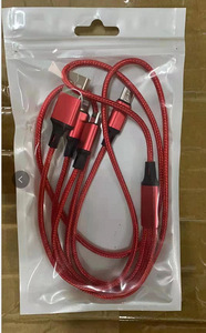 Cep telefonu naylon örgülü mikro USB tip C 8 Pin kablosu kablolu telefon şarj tipi C kablo hızlı şarj 3 in 1 çoklu USB veri kablosu - Product Image 3