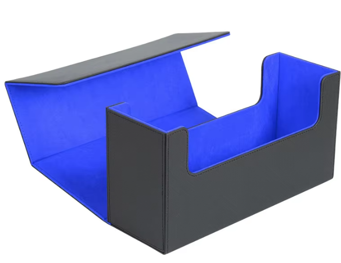 Boîte à cartes T232b motif brique - carreaux noir et bleu