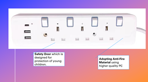 Presa Regno Unito/BS 13A 250v adattatore universale da viaggio a 4 vie spina di conversione in porcellana tipo di uscita AC tipo di prodotto adattatori di alimentazione - Product Image 6